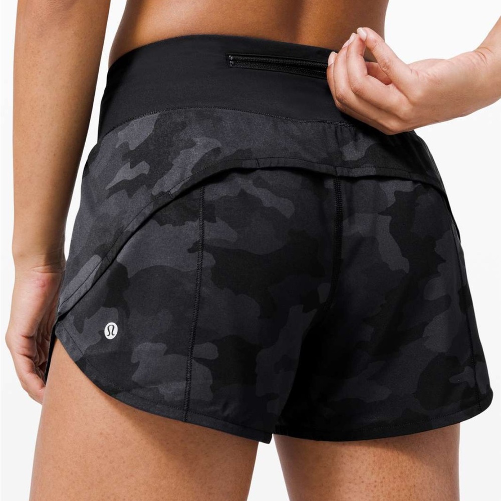 Lululemon Speed Up Camo Shorts 4"